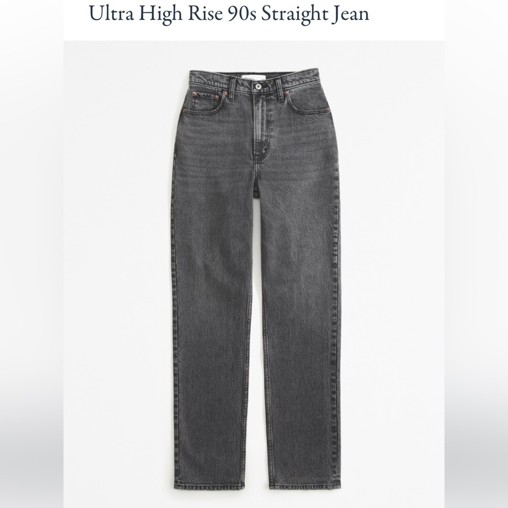 abercrombie ultra high rise 90s straight black